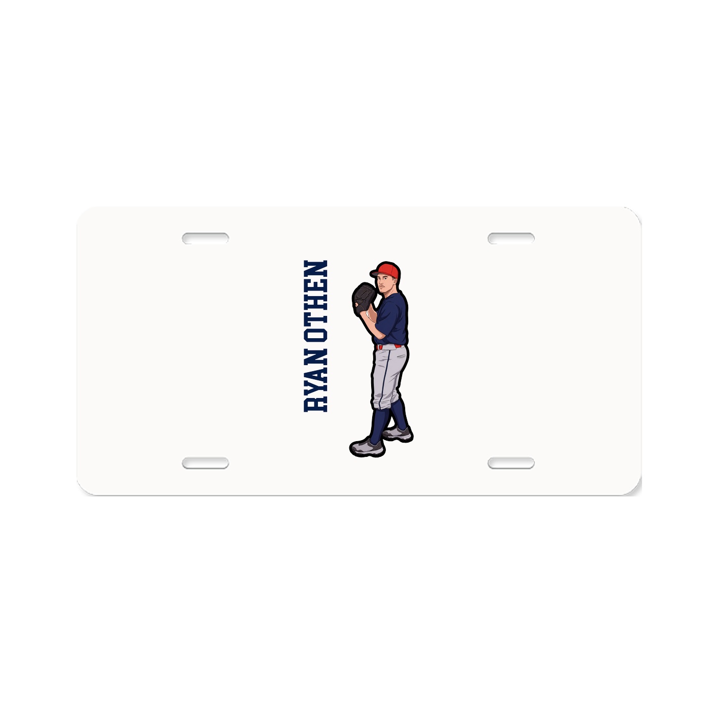 License Plate — Name Vertical in Classic