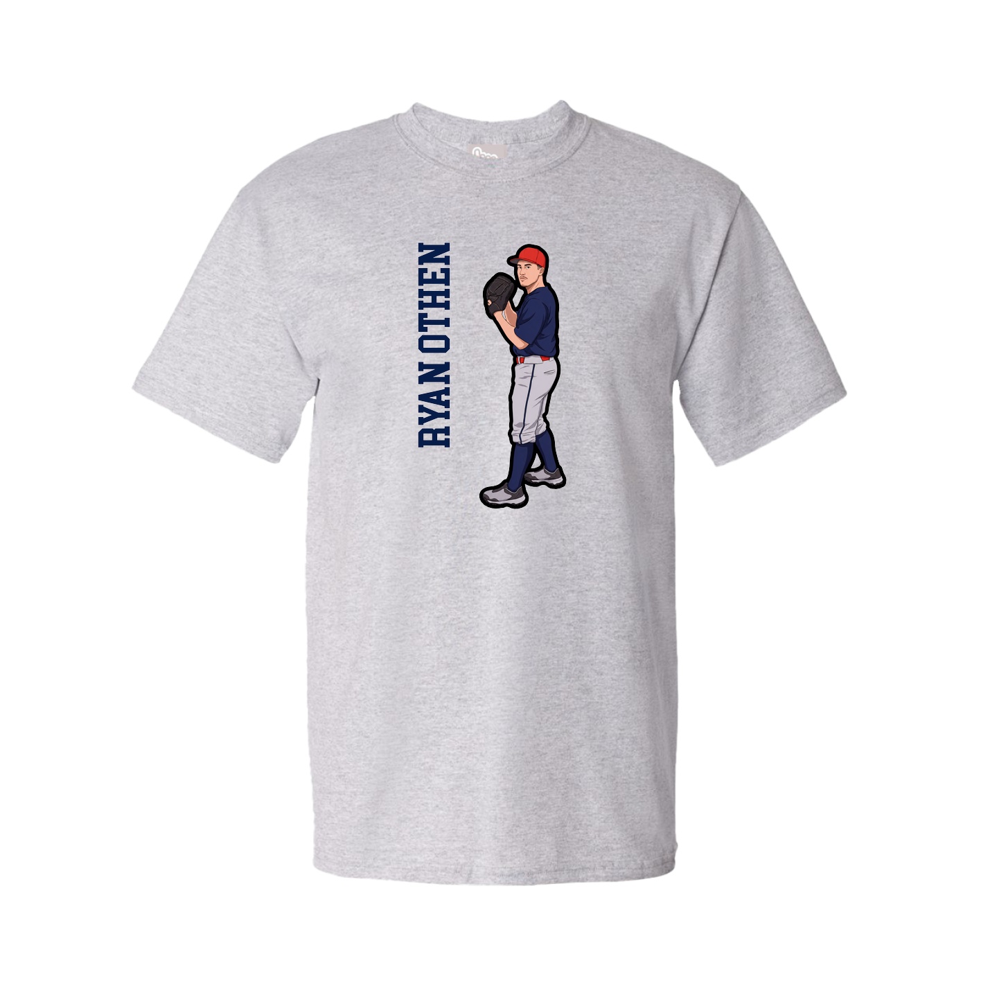 Tee — Name Vertical in Grey