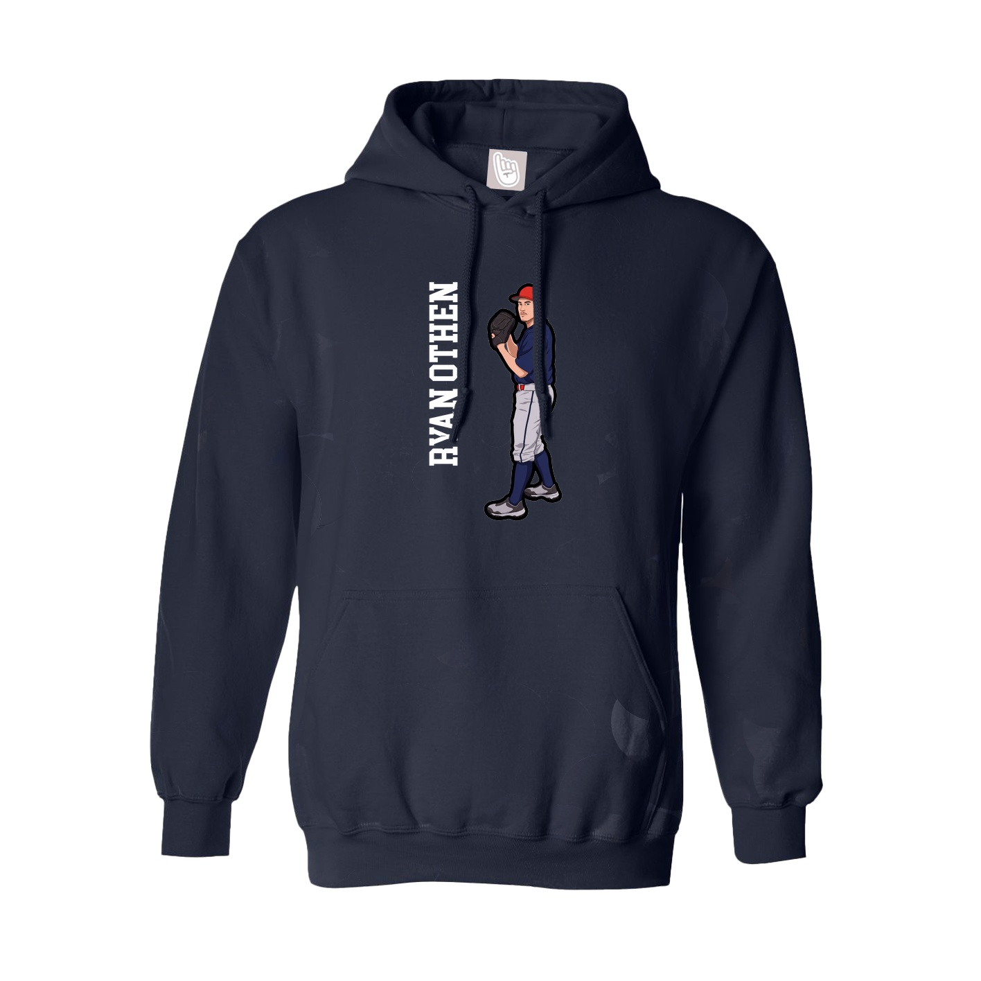 Youth Hoodie — Name Vertical in Navy