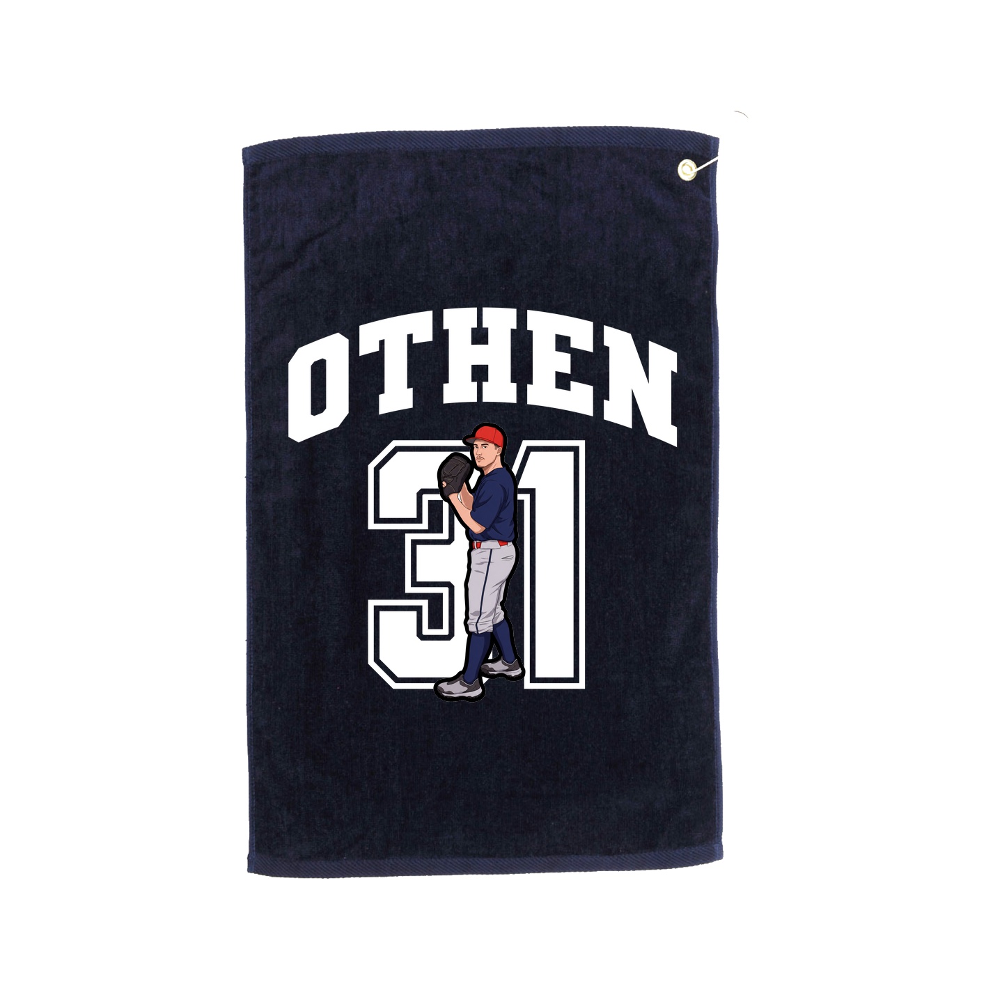 Golf Towel — Number in Navy