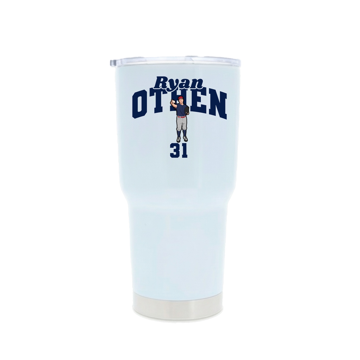 30oz Stainless Steel Tumbler — Signature Arch in White