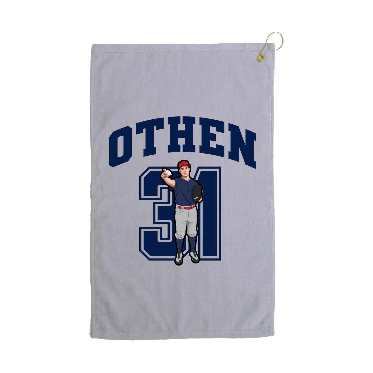 Golf Towel — Number in Grey
