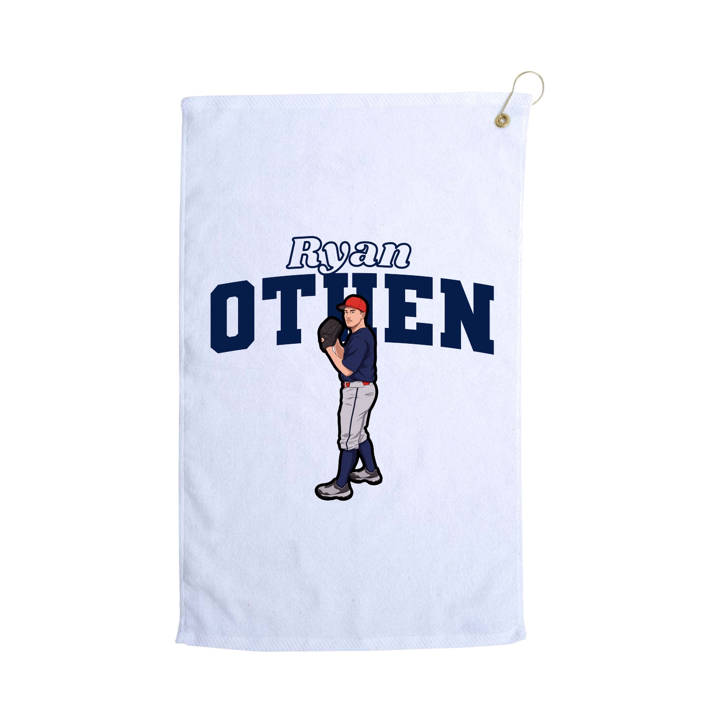 Golf Towel — Name Arch in White