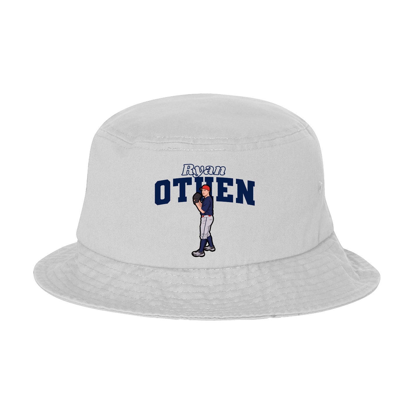 Bucket Cap — Name Arch in White