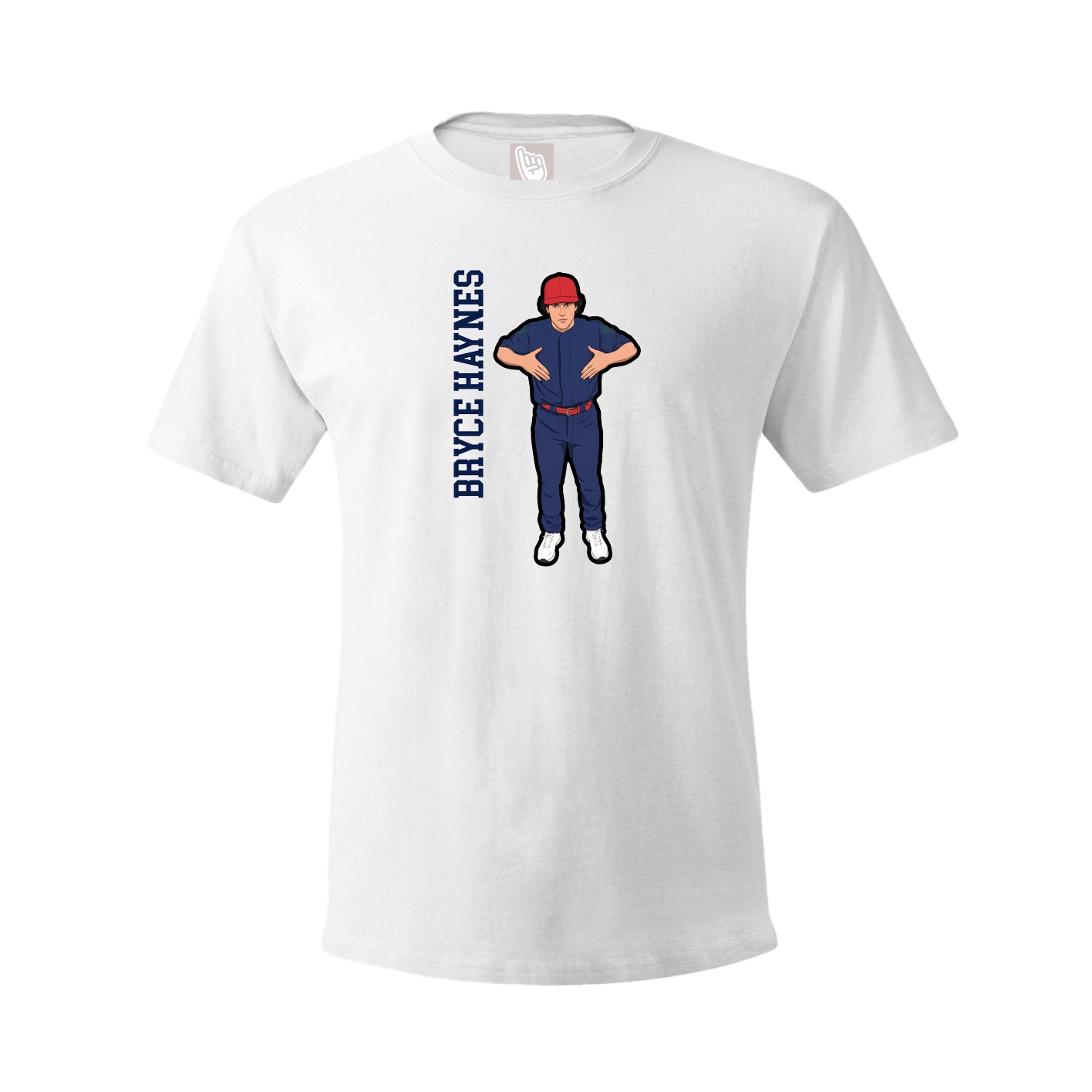 Youth Tee — Name Vertical in White