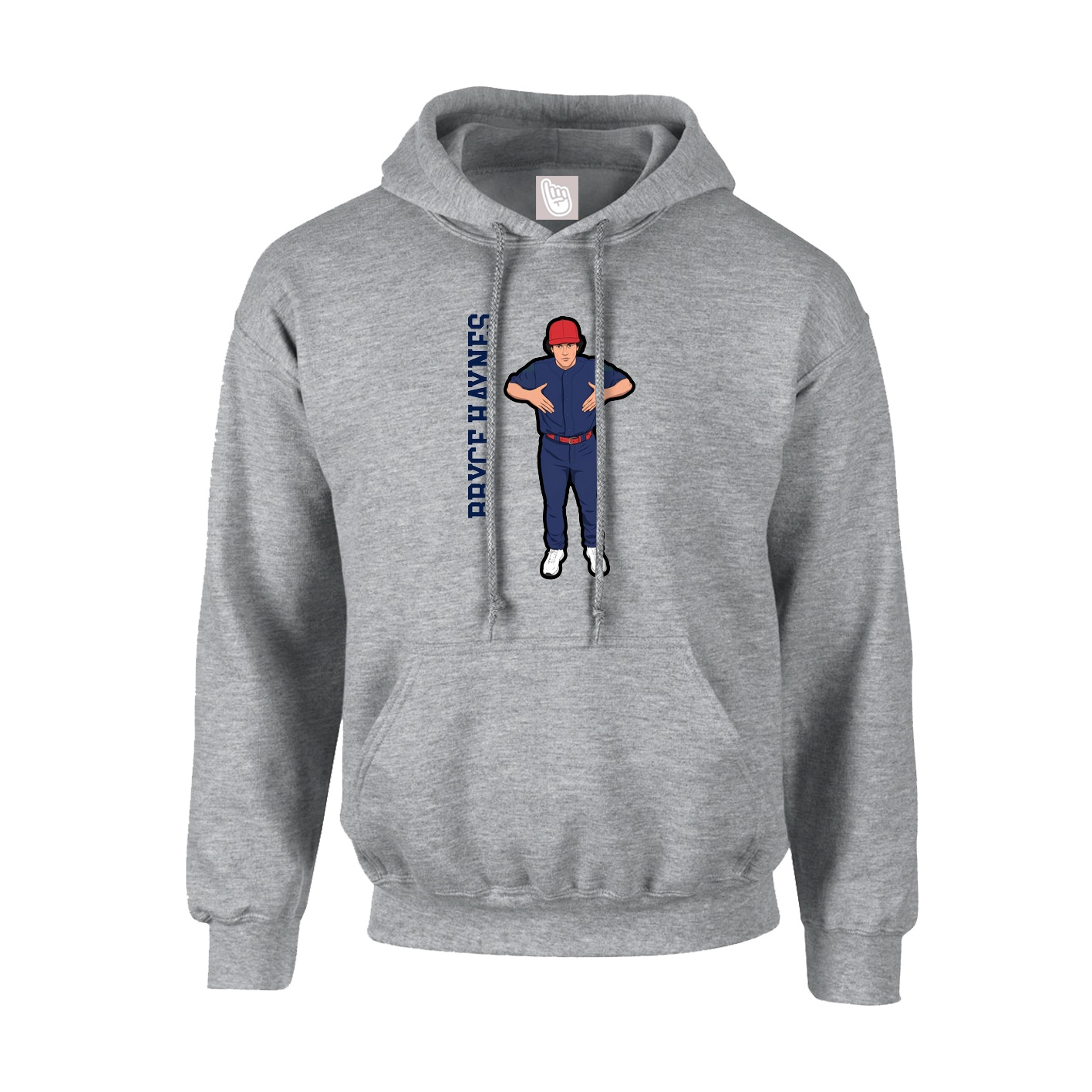 Youth Hoodie — Name Vertical in Grey