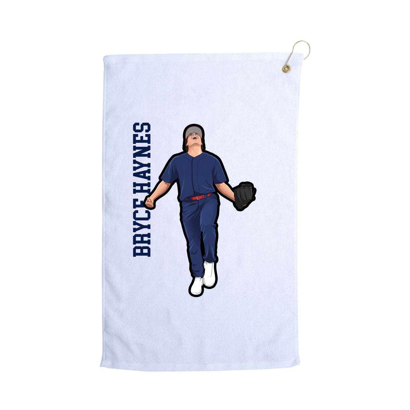 Golf Towel — Name Vertical in White