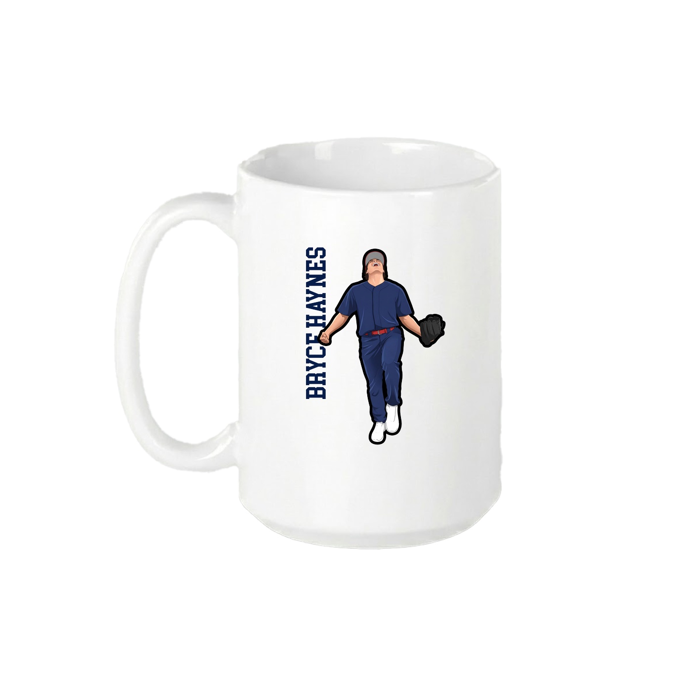 15oz Coffee Mug — Name Vertical in White