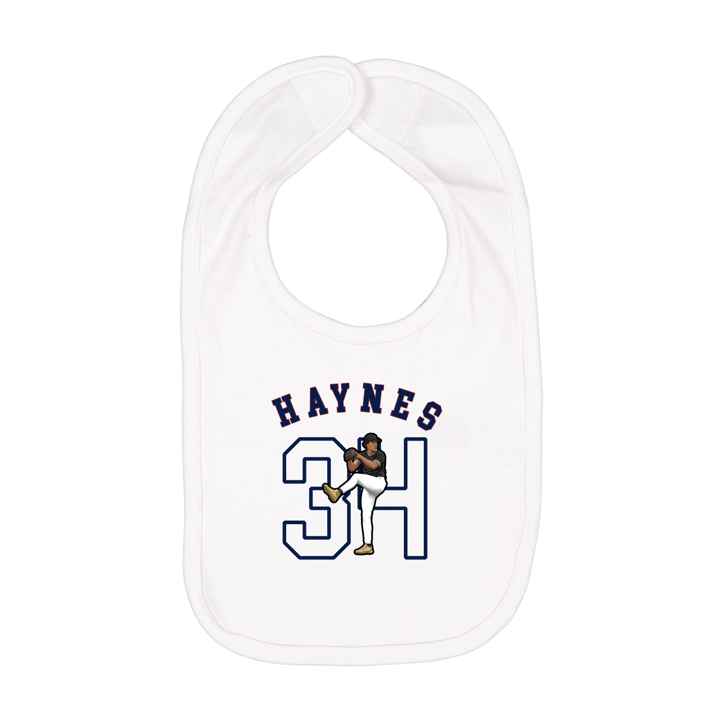 Infant Bib — Shirsey Arch in White