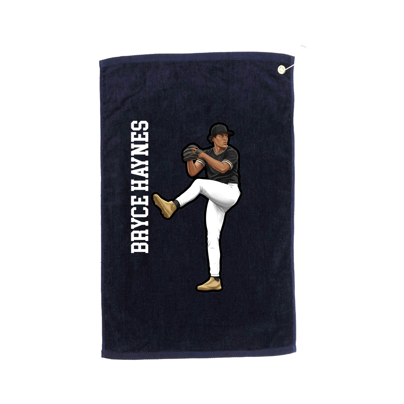 Golf Towel — Name Vertical in Navy