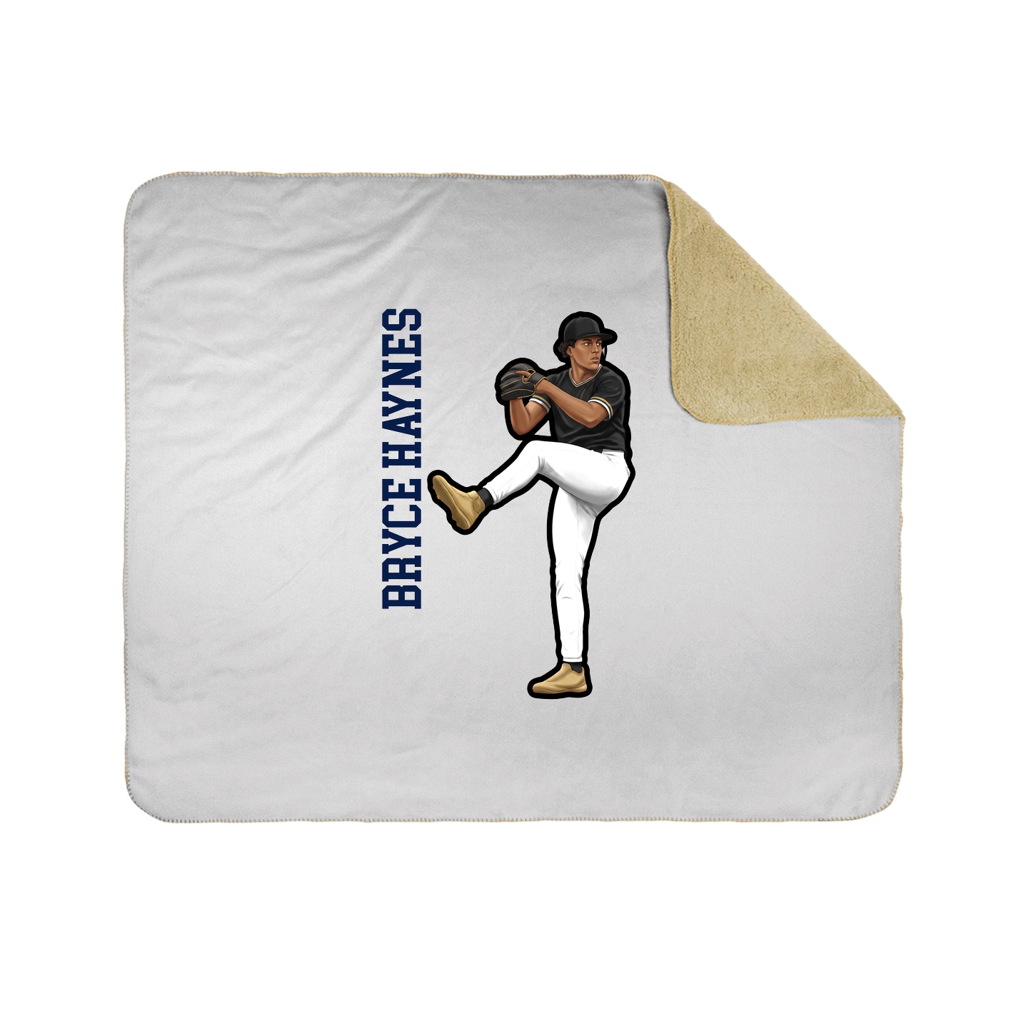 Throw Blanket — Name Vertical in White