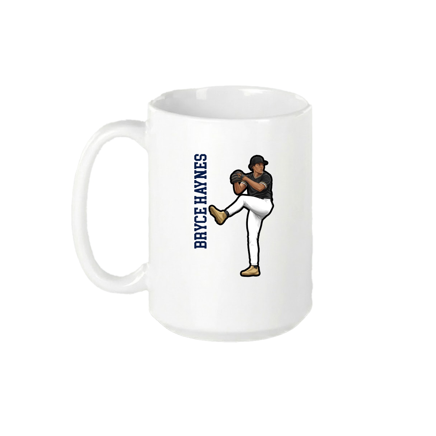 15oz Coffee Mug — Name Vertical in White