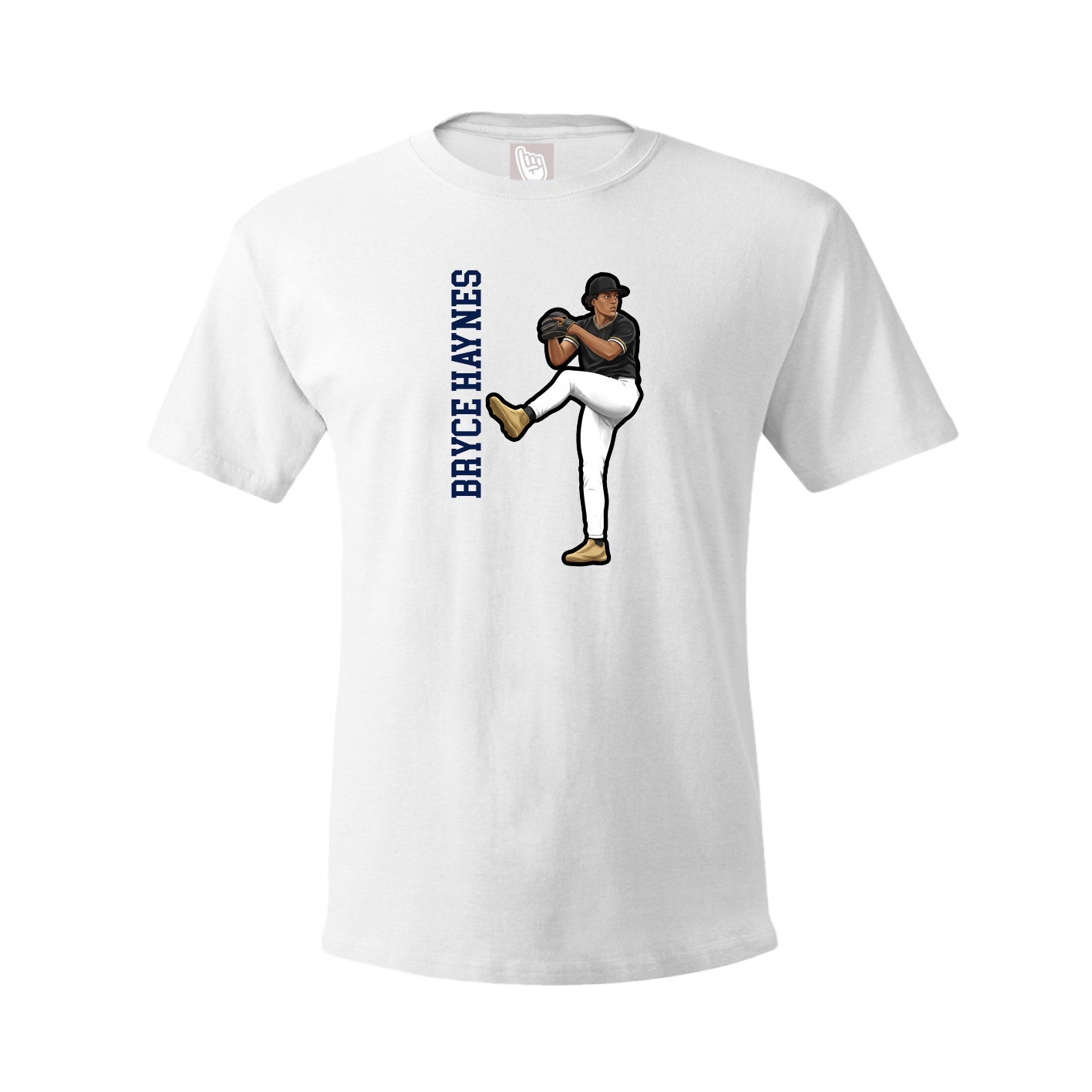 Tee — Name Vertical in White