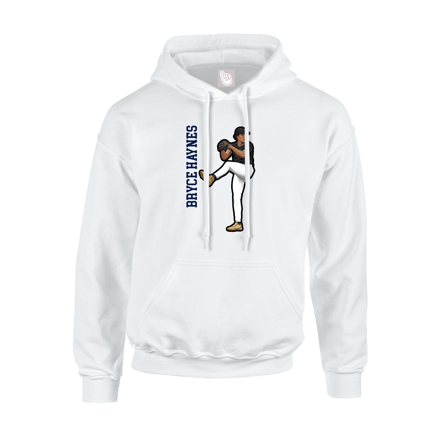 Youth Hoodie — Name Vertical in White