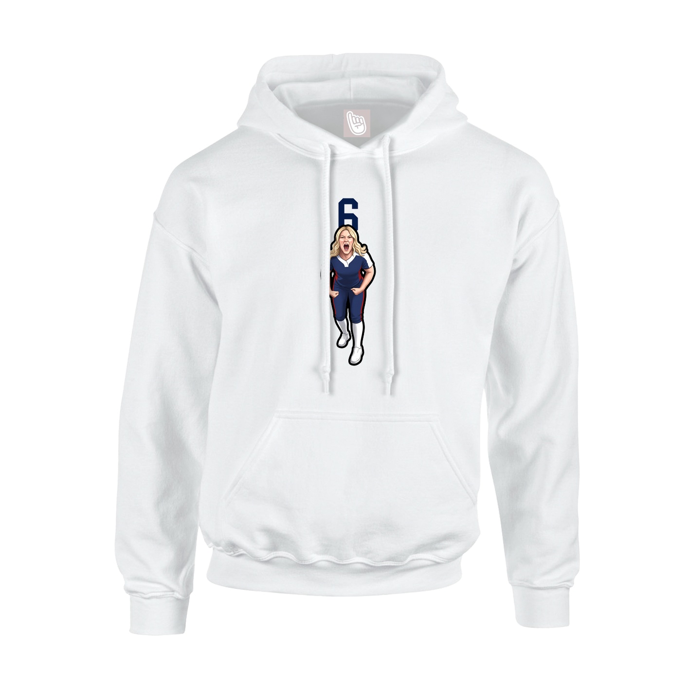 Youth Hoodie — Number Top in White