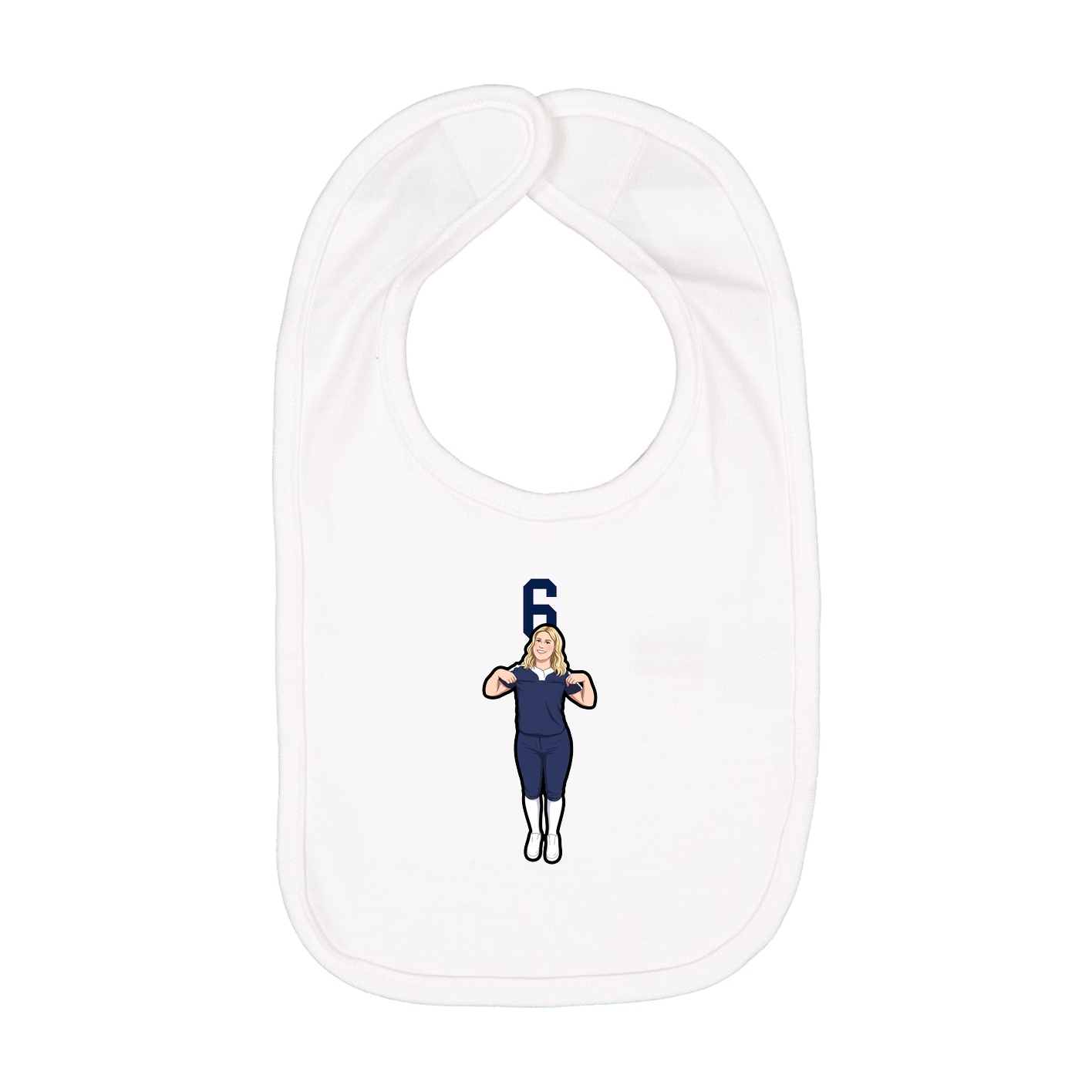 Infant Bib — Number Top in White