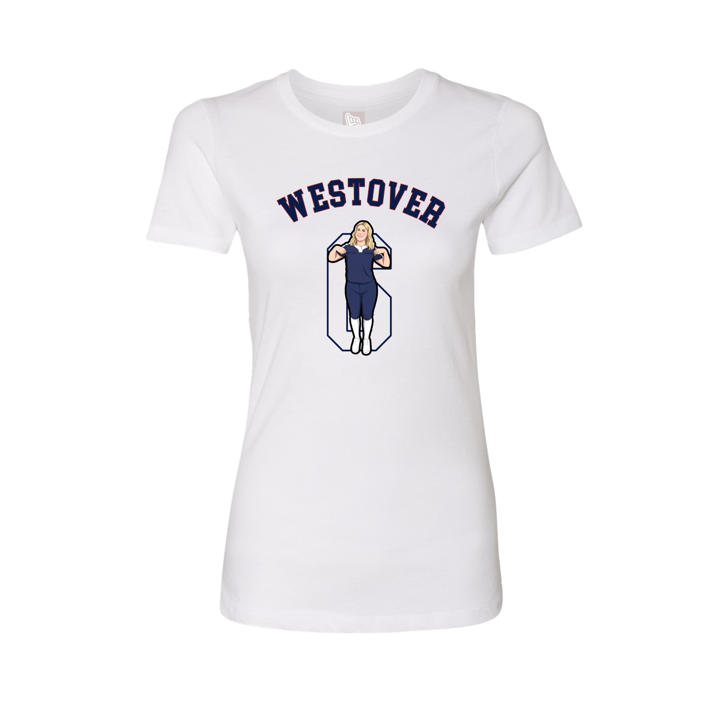 Fitted Women's Tee — Shirsey Arch in White