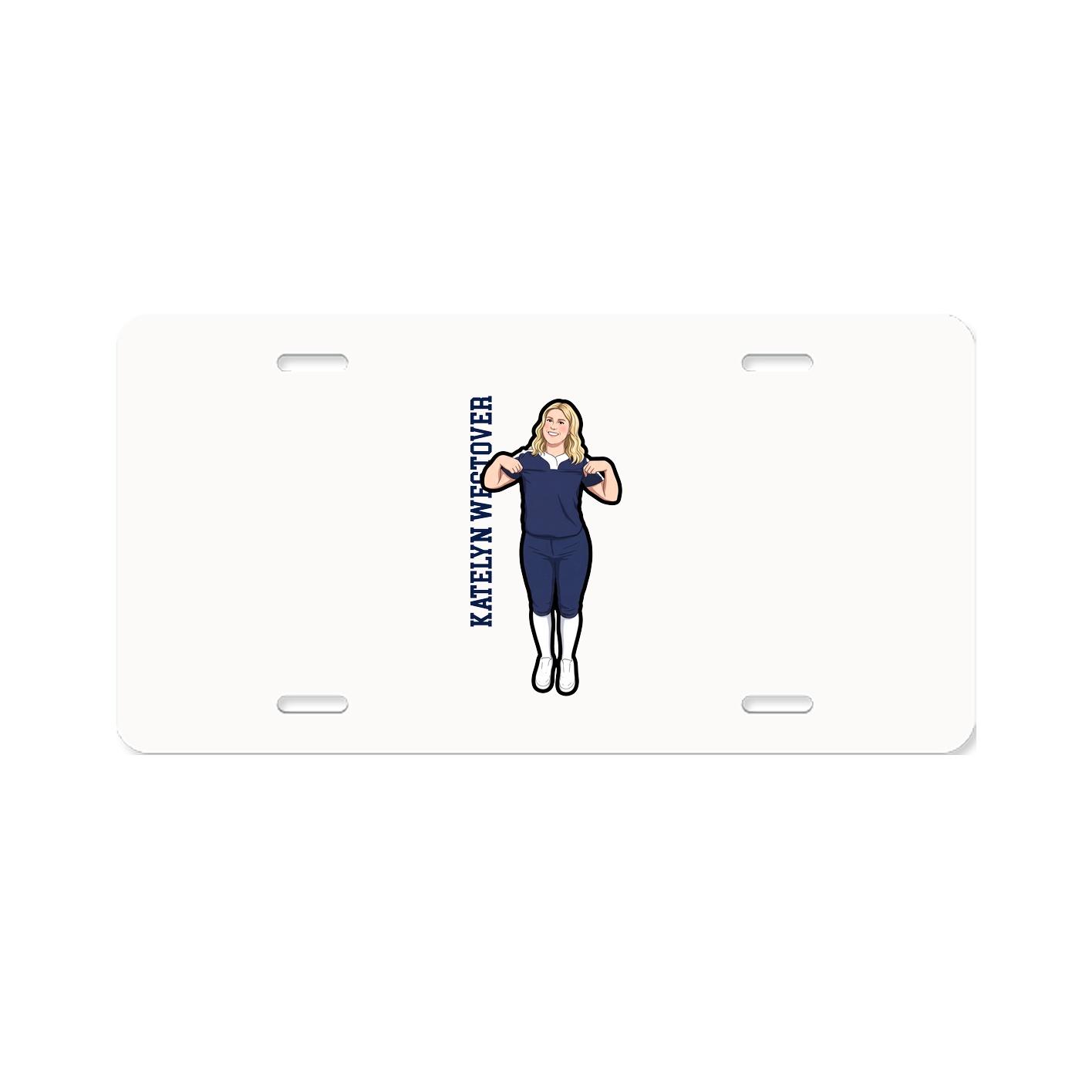 License Plate — Name Vertical in Classic