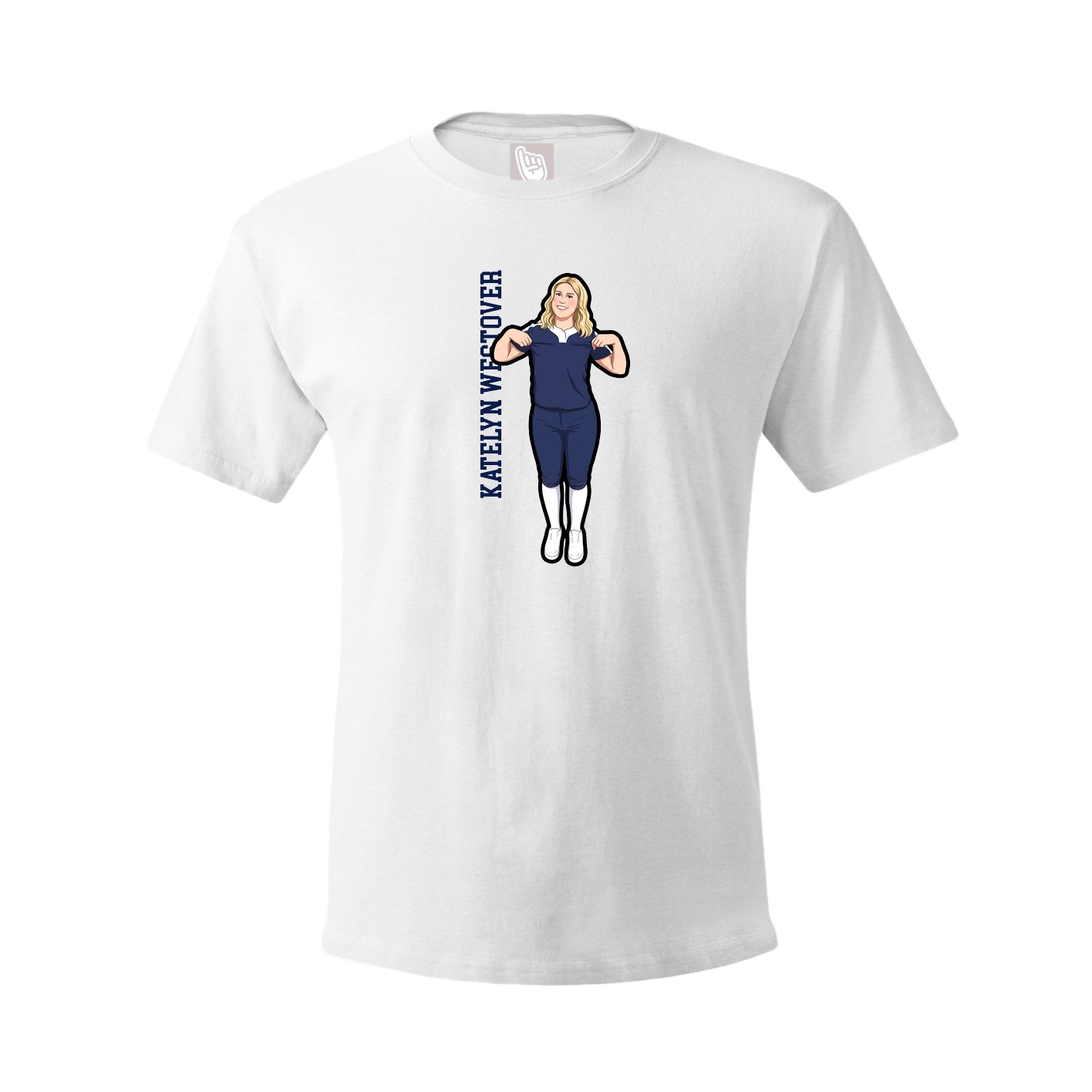 Youth Tee — Name Vertical in White