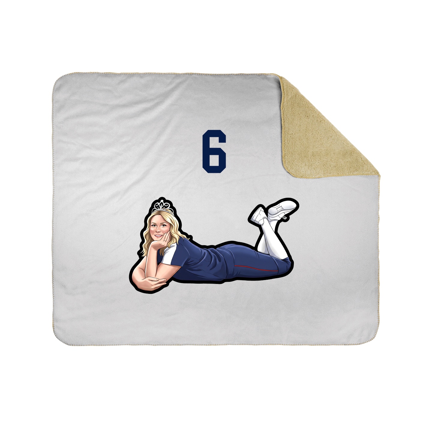 Throw Blanket — Number Top in White