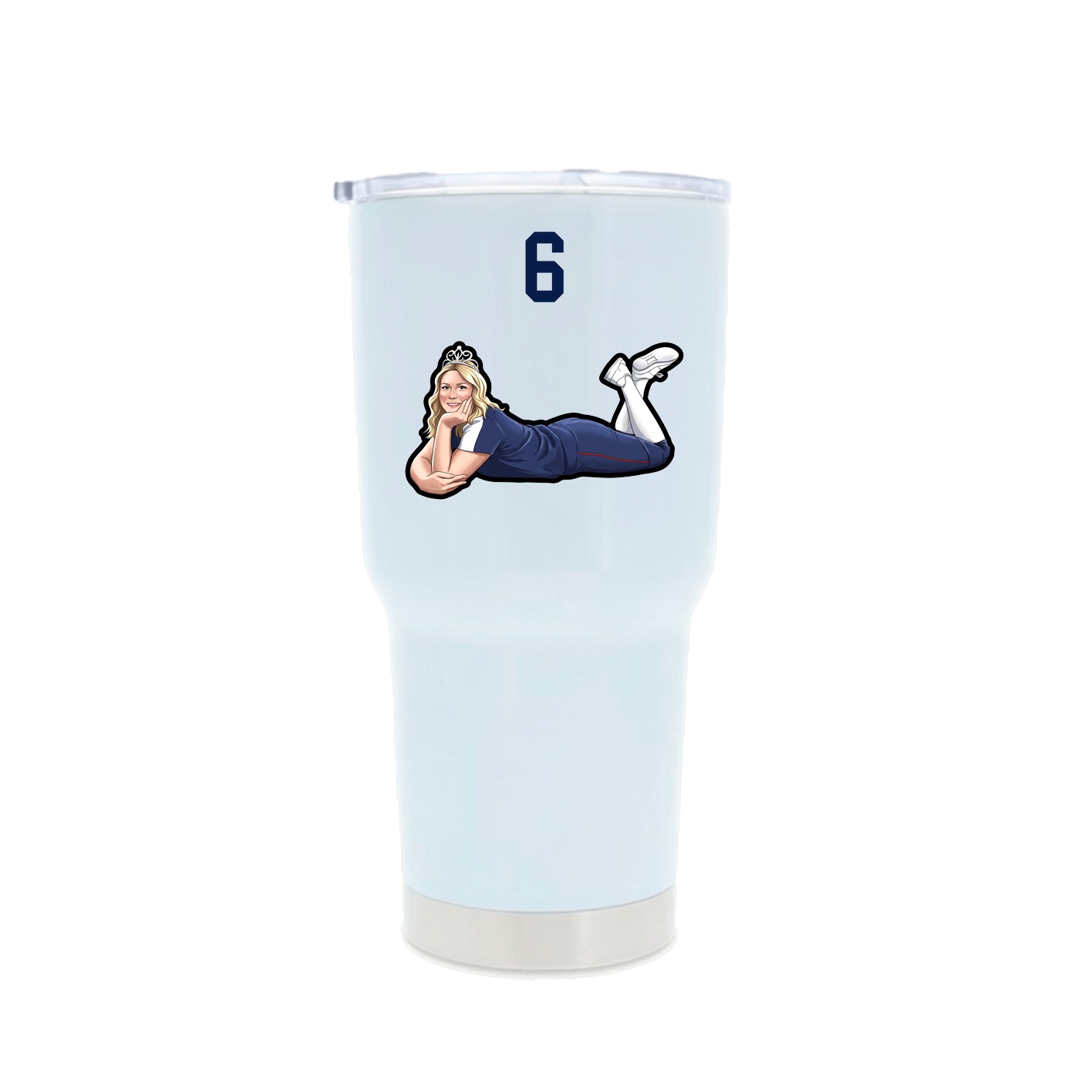 30oz Stainless Steel Tumbler — Number Top in White