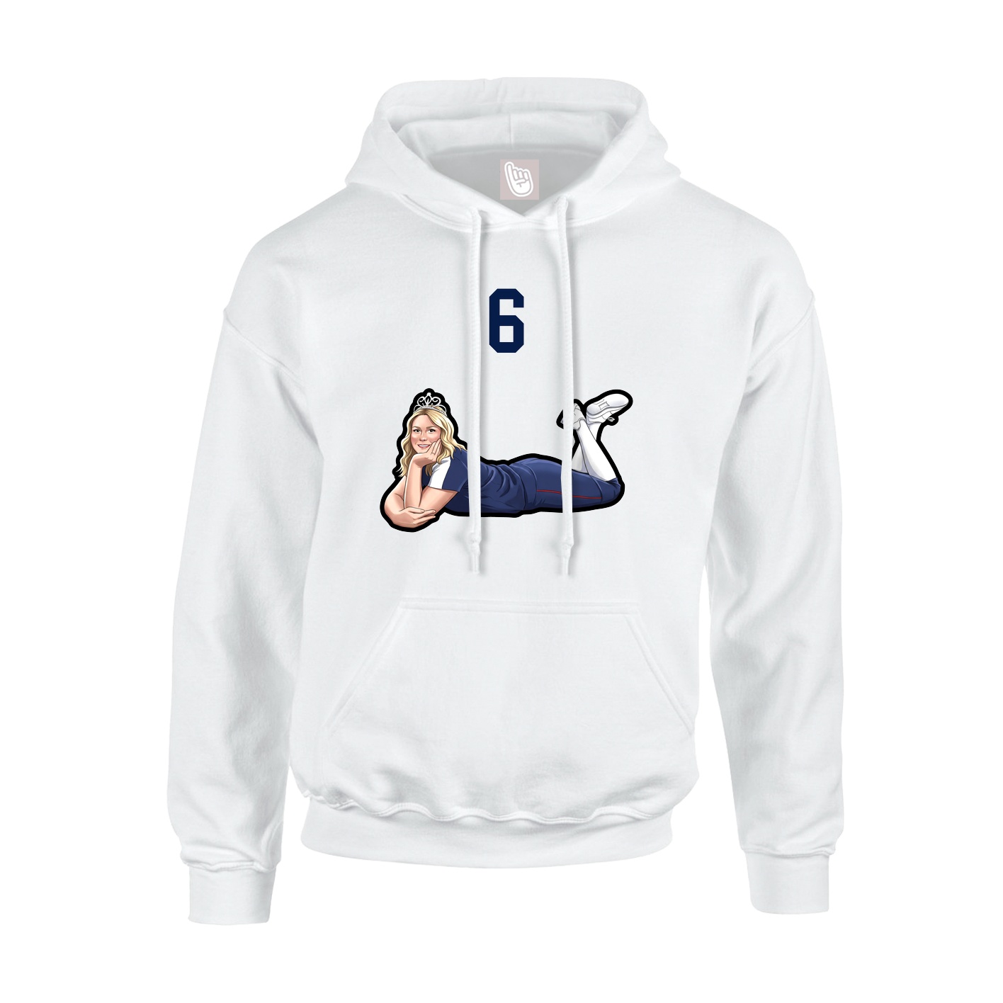 Youth Hoodie — Number Top in White