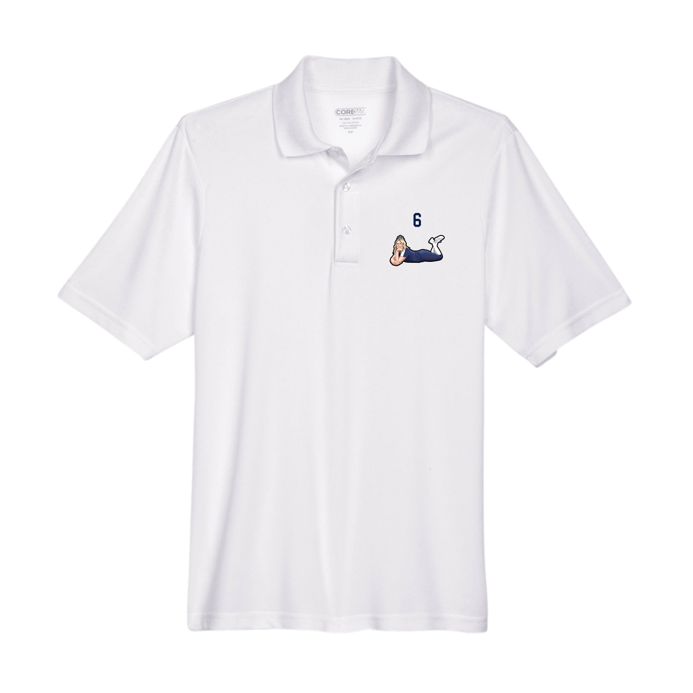 Performance Polo — Number Top in White