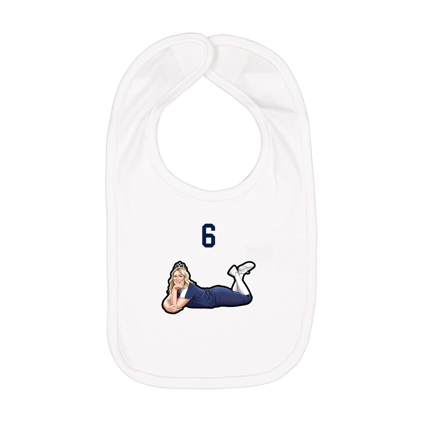 Infant Bib — Number Top in White
