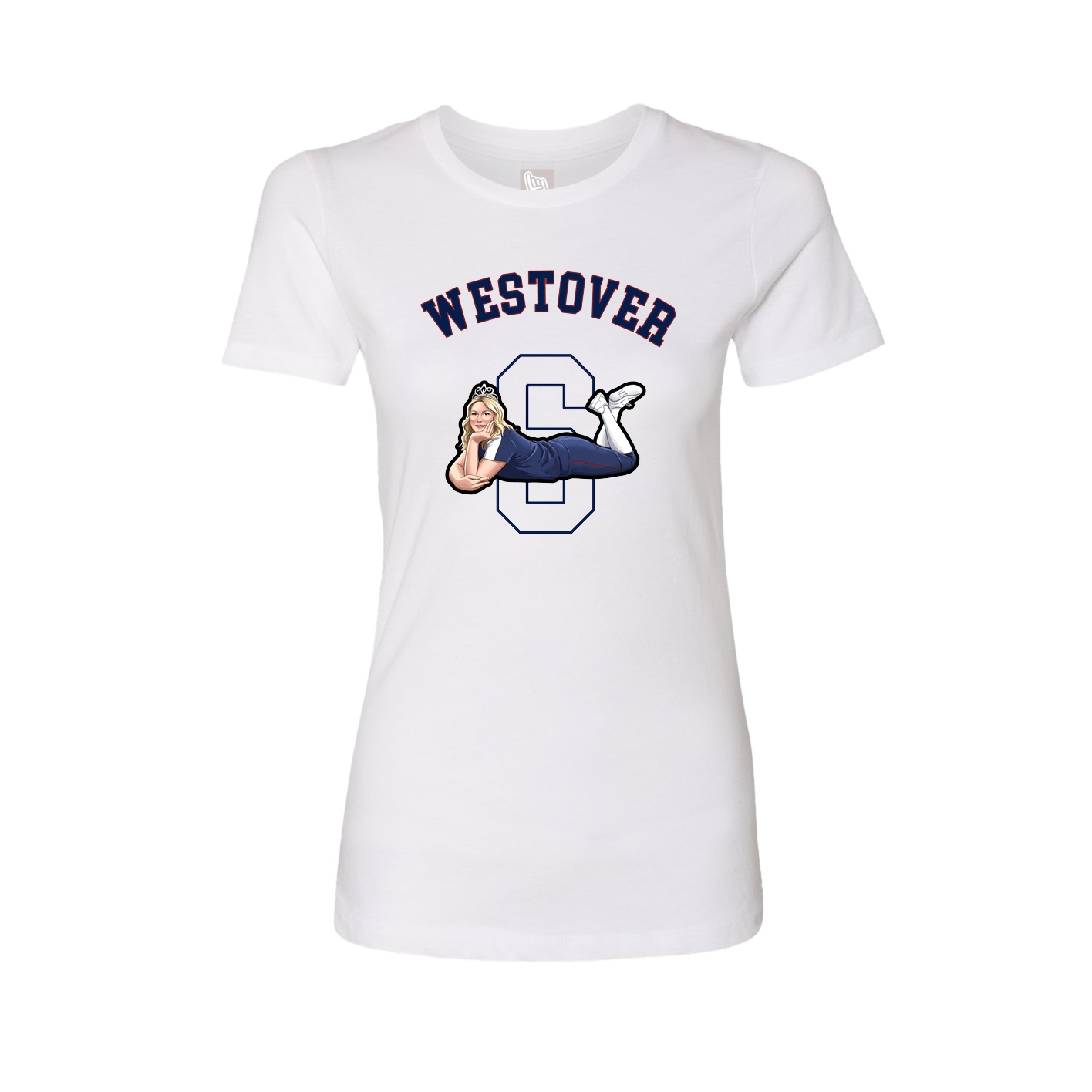 Fitted Women's Tee — Shirsey Arch in White