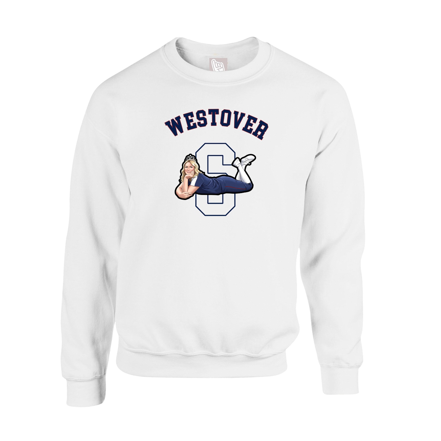 Fleece Crew — Shirsey Arch in White