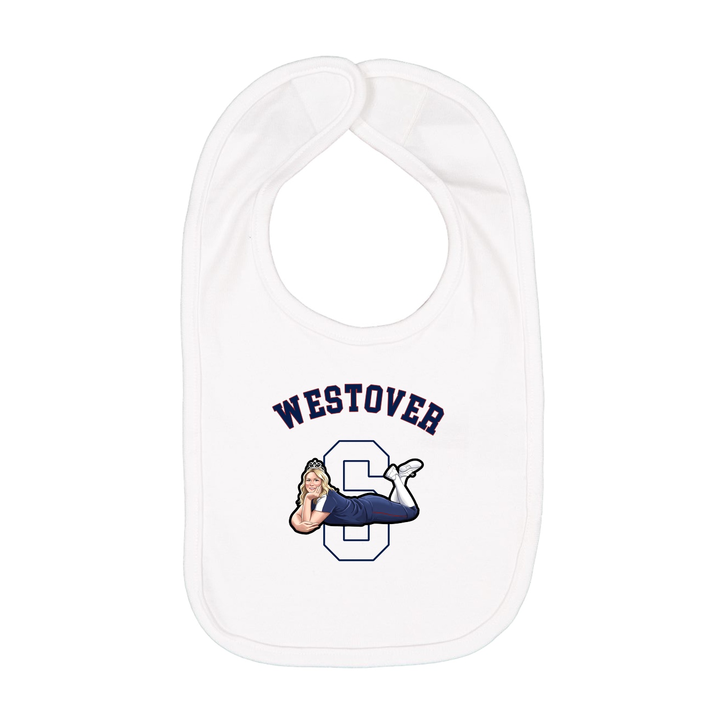 Infant Bib — Shirsey Arch in White