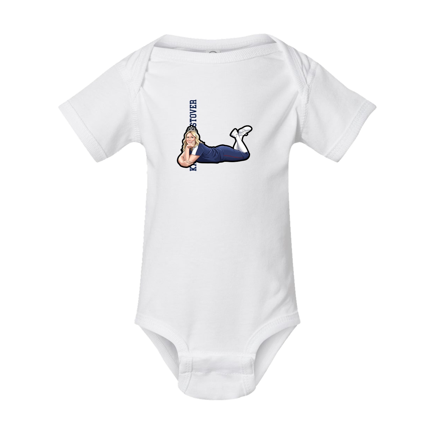 Baby Onesie — Name Vertical in White