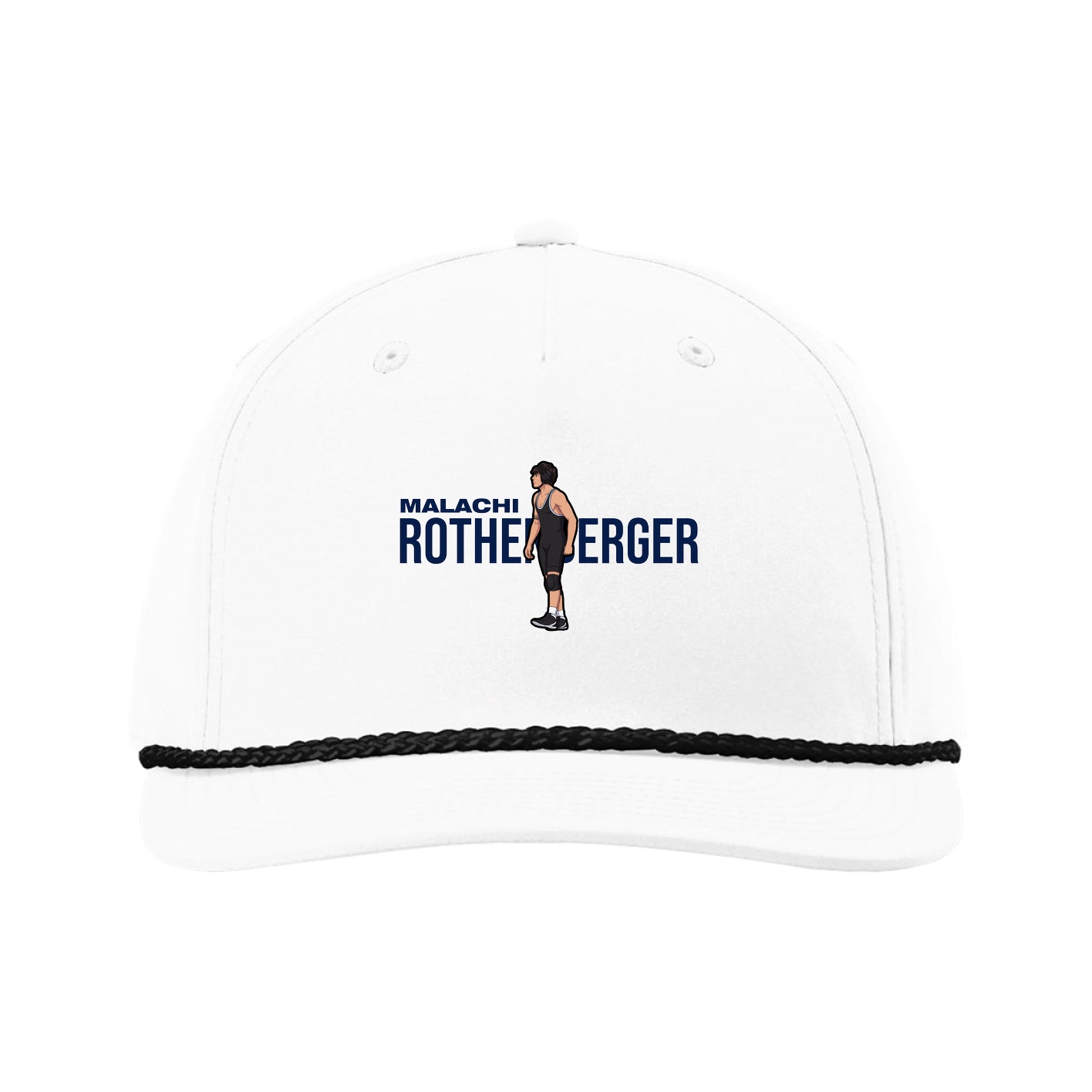 Five-Panel Classic Rope Cap — Player Name in White