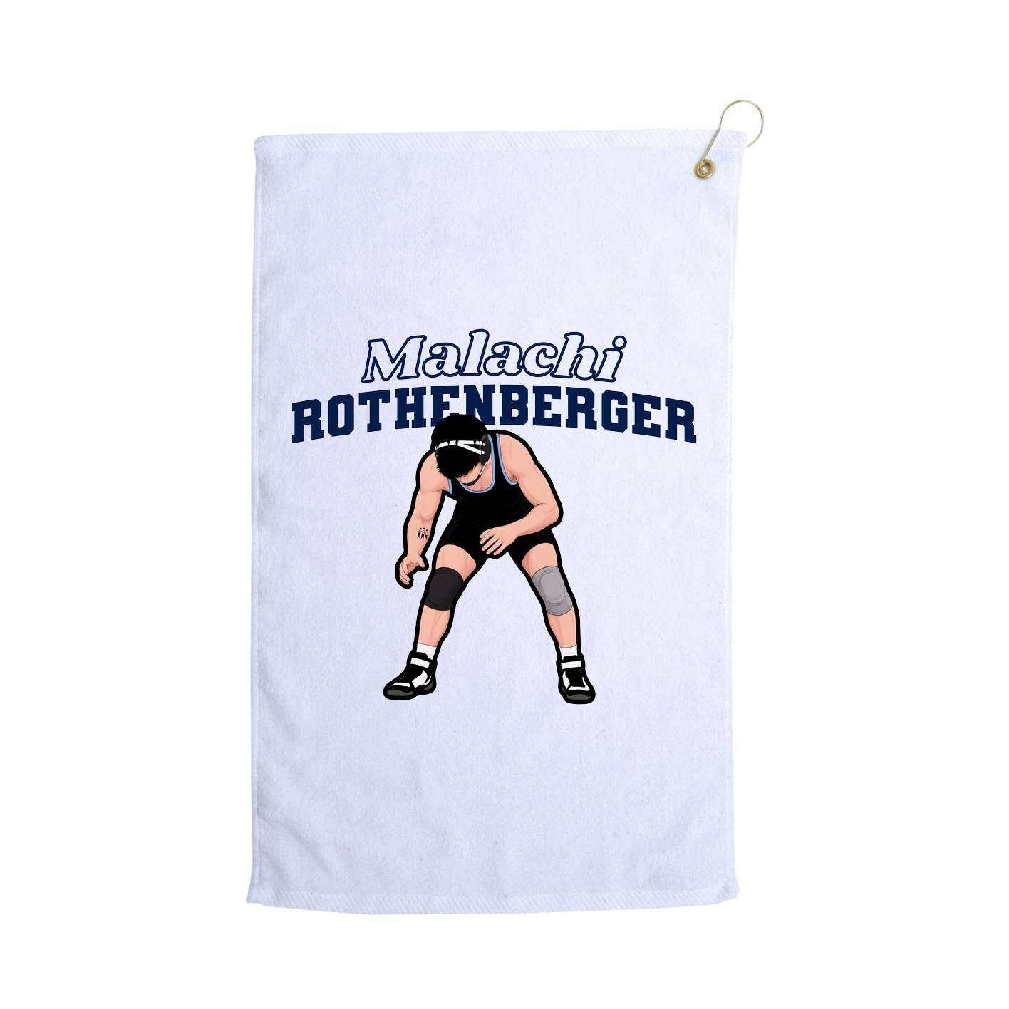 Golf Towel — Name Arch in White