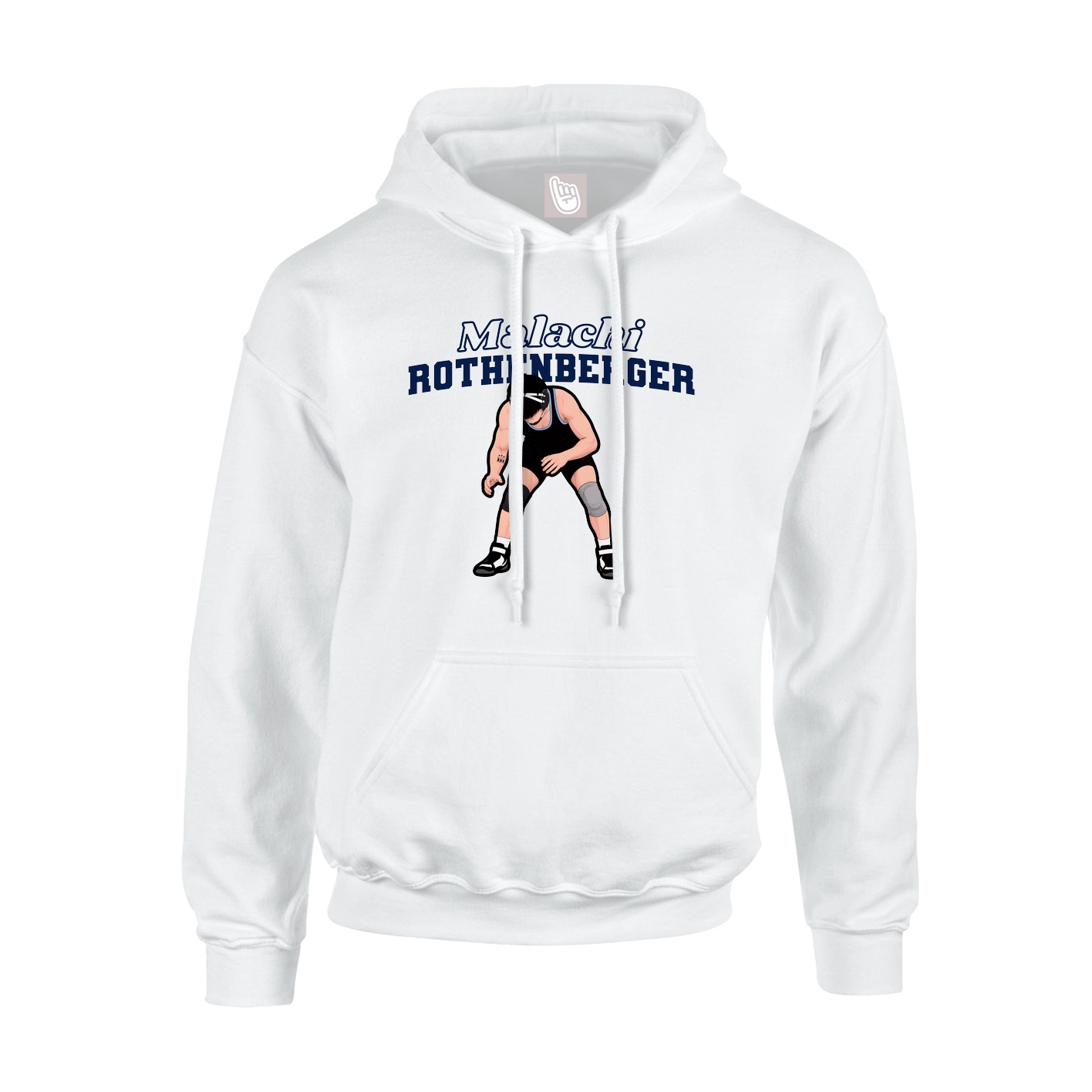 Youth Hoodie — Name Arch in White
