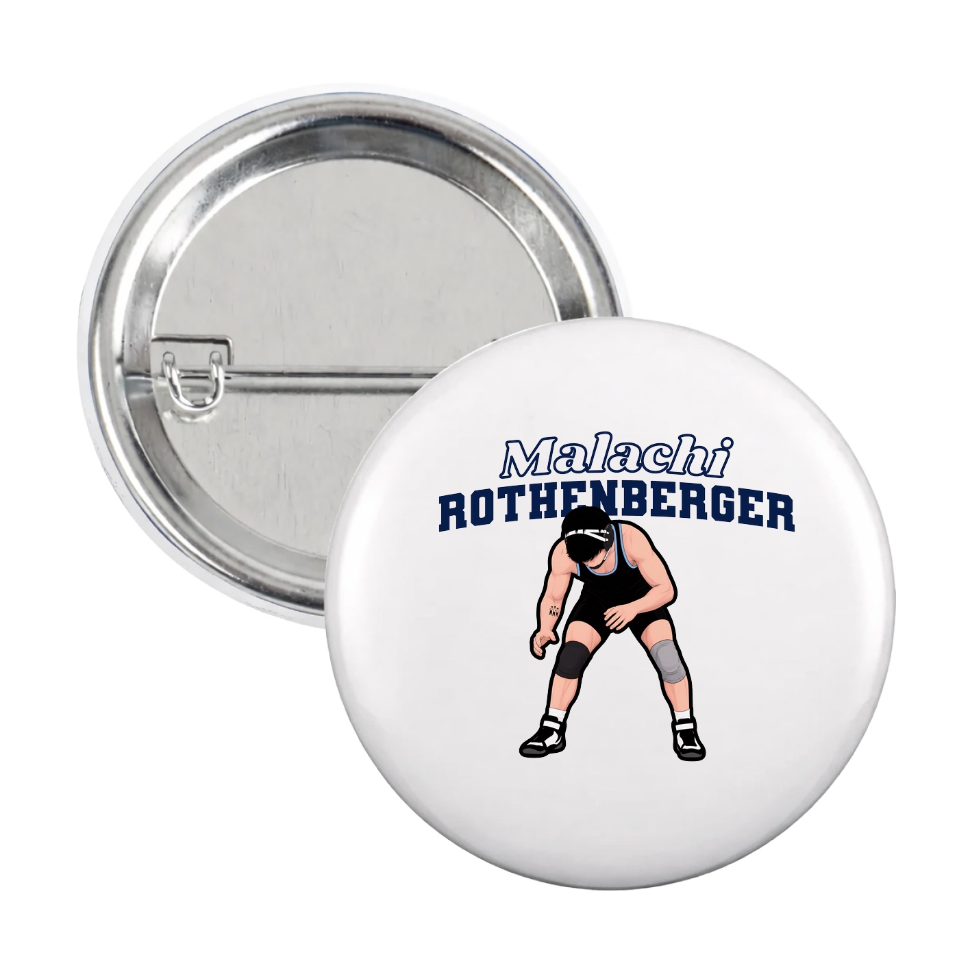 Game Day Button — Name Arch in White