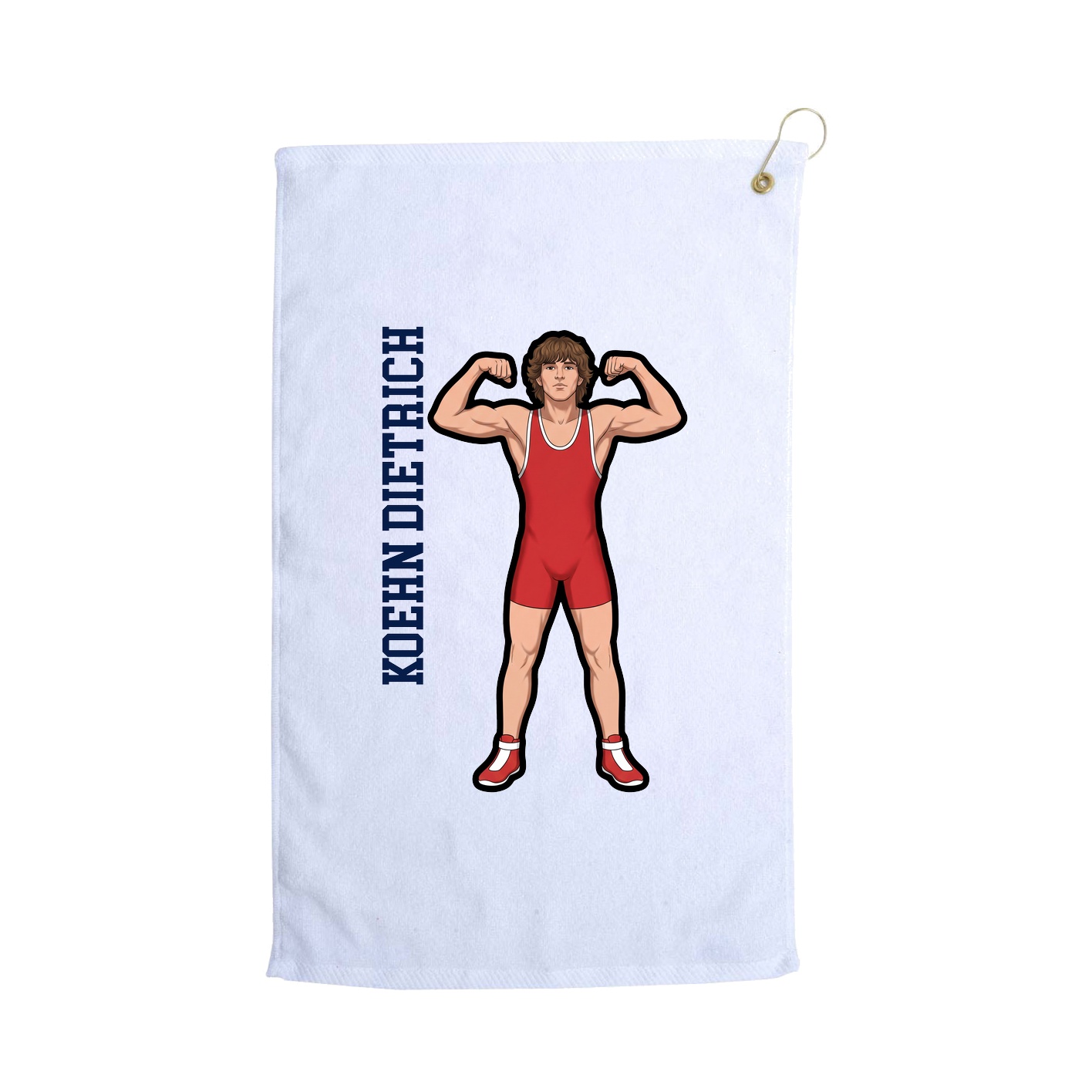 Golf Towel — Name Vertical in White