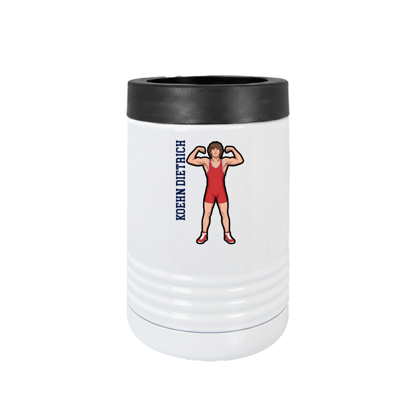 Beverage Holder — Name Vertical in White