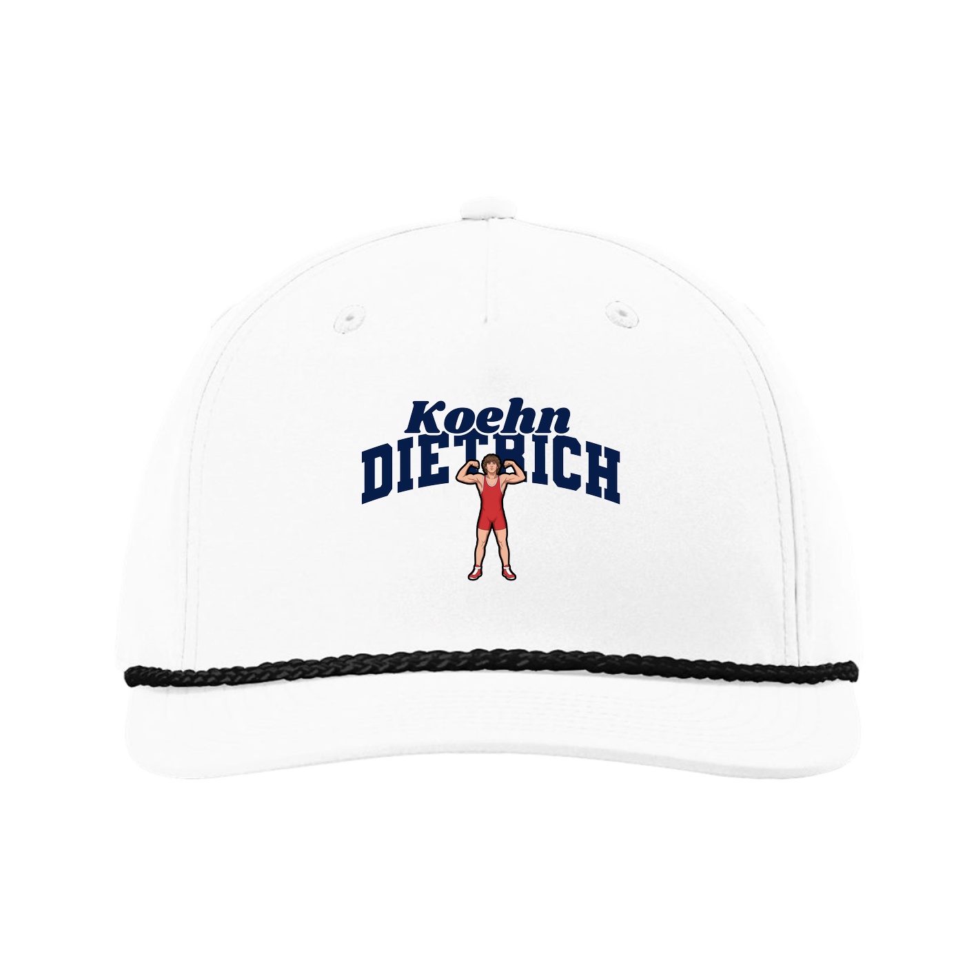 Five-Panel Classic Rope Cap — Signature Arch in White