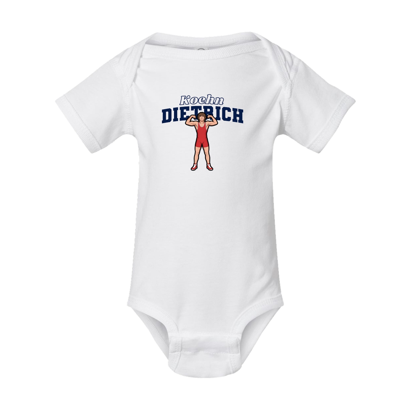 Baby Onesie — Name Arch in White