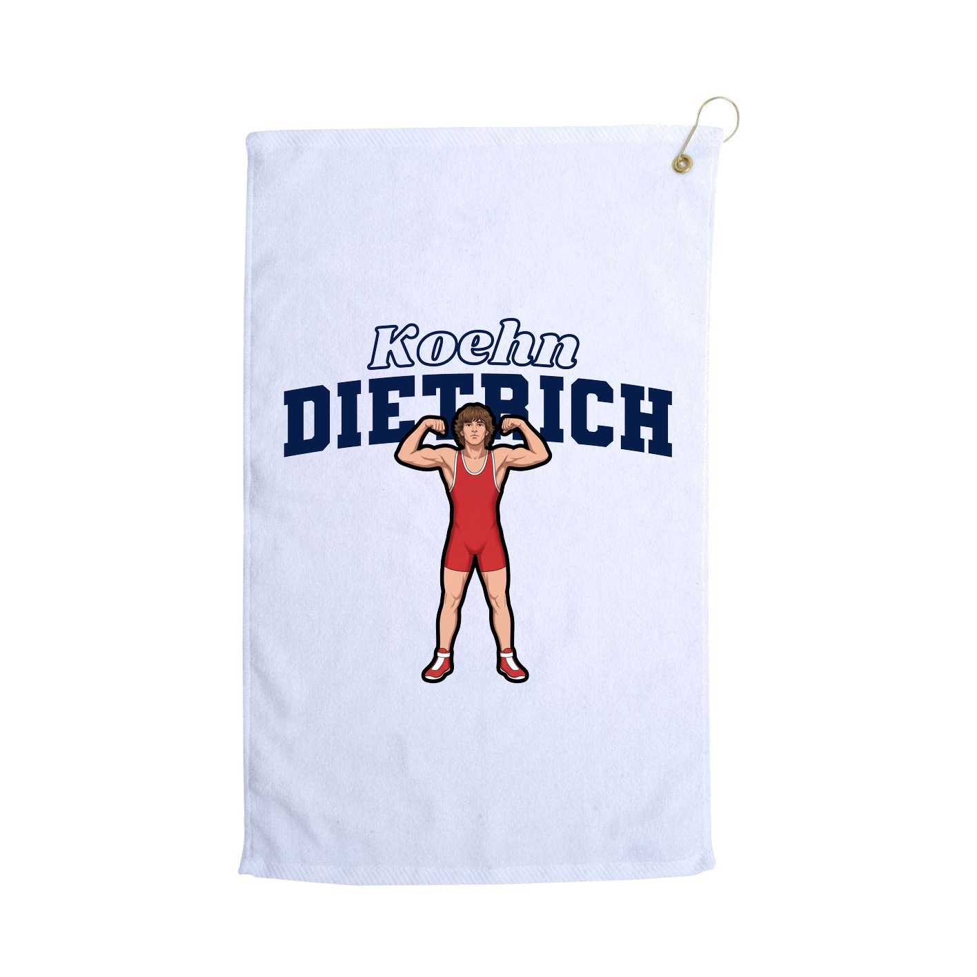 Golf Towel — Name Arch in White