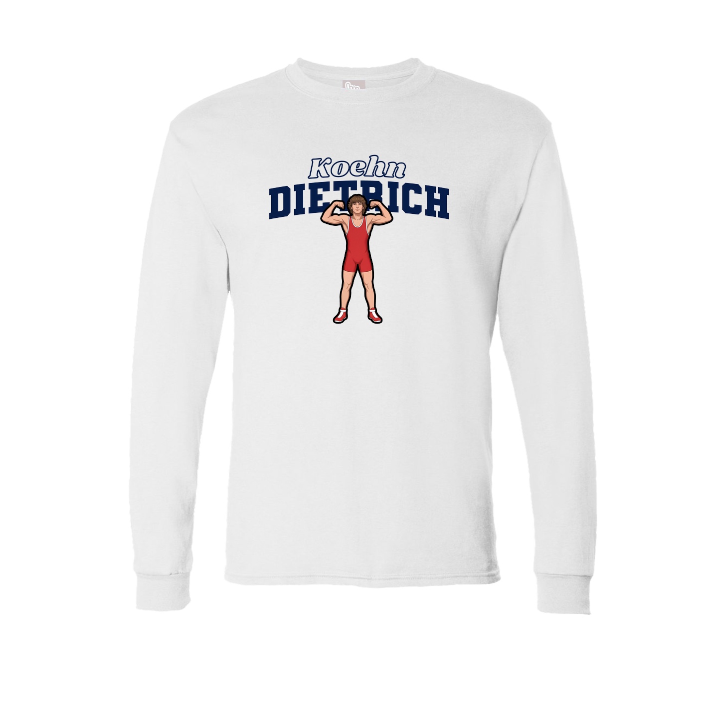 Long Sleeve Tee — Name Arch in White
