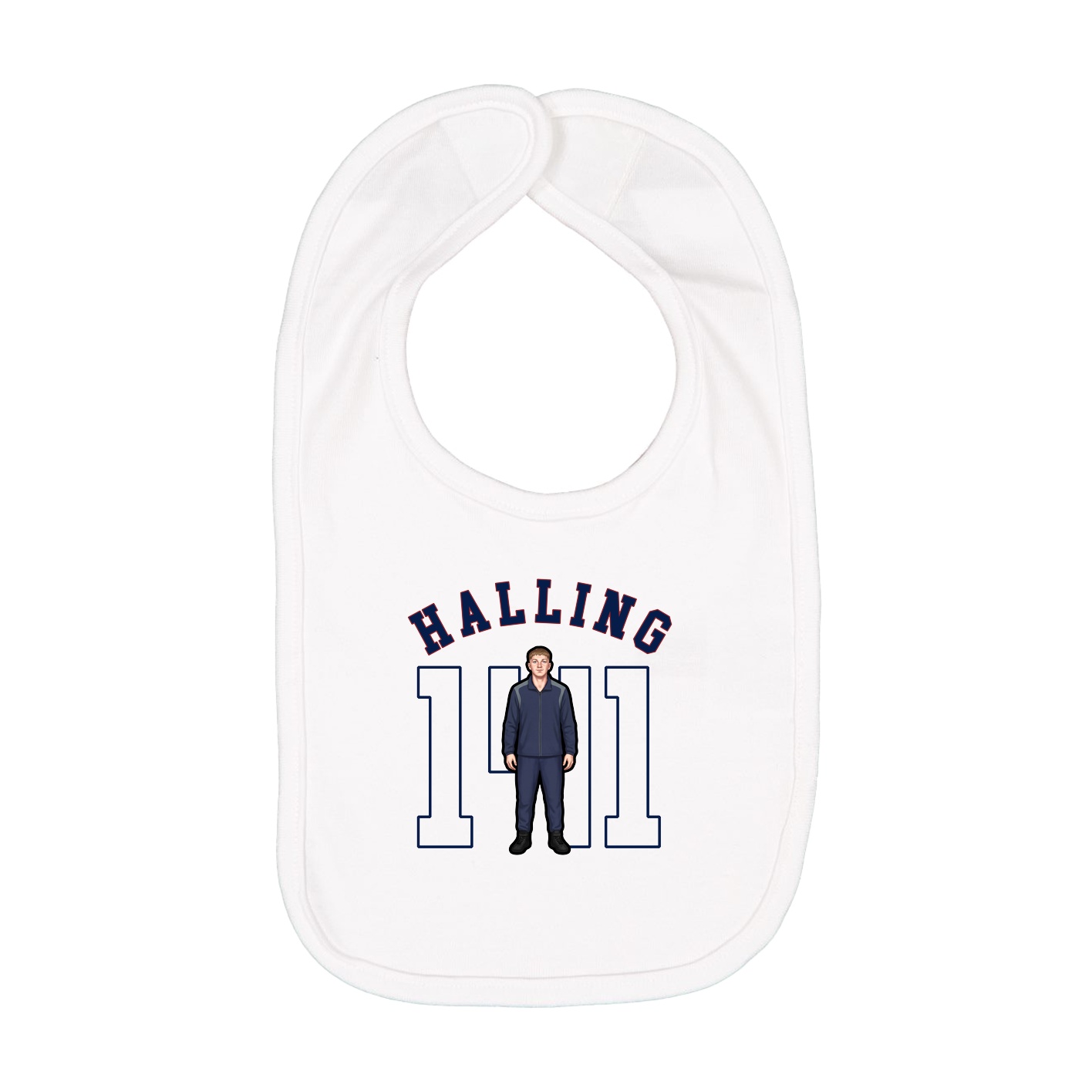 Infant Bib — Shirsey Arch in White