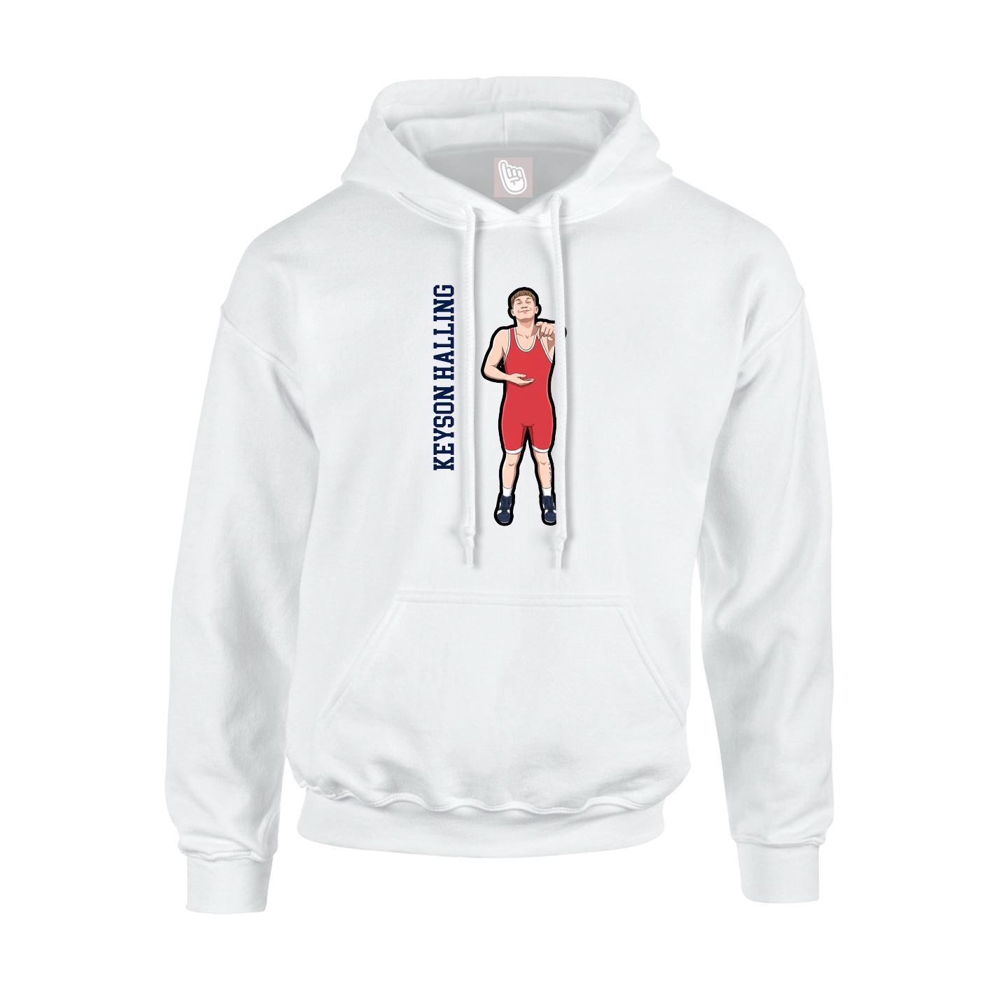 Youth Hoodie — Name Vertical in White