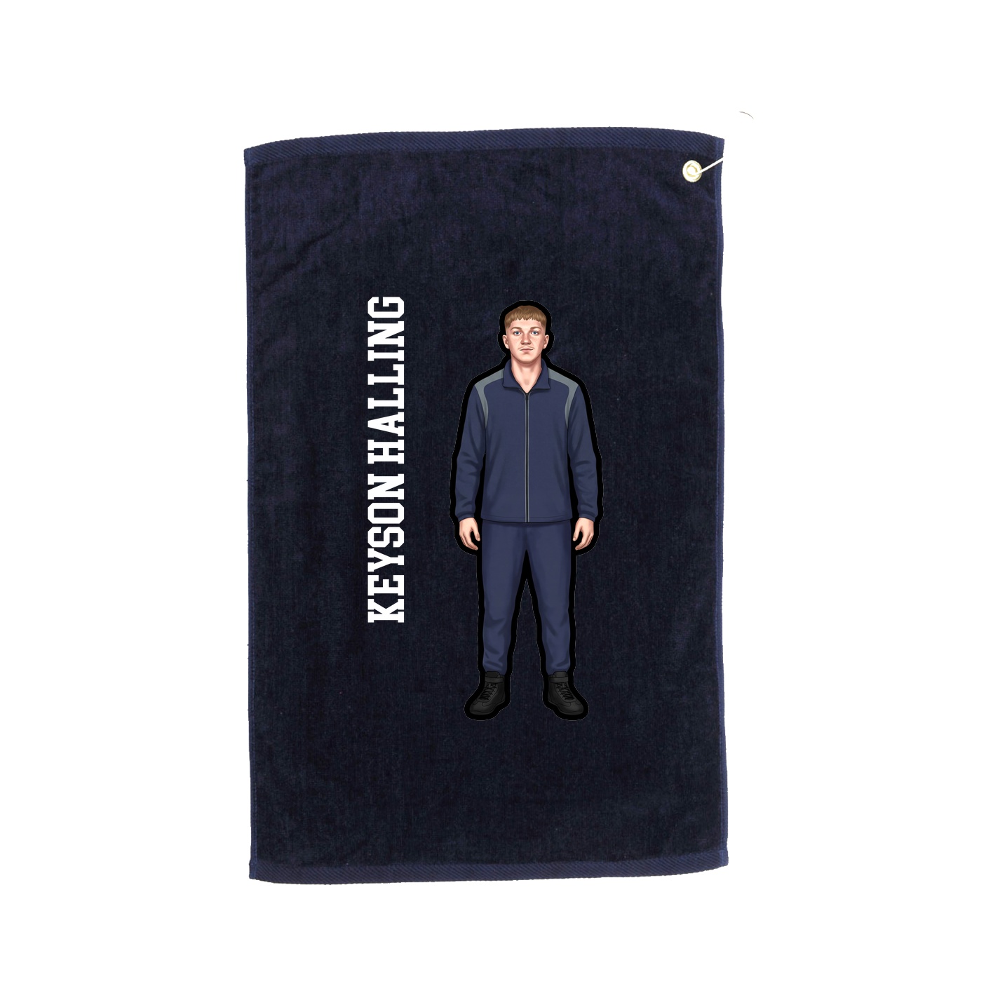 Golf Towel — Name Vertical in Navy