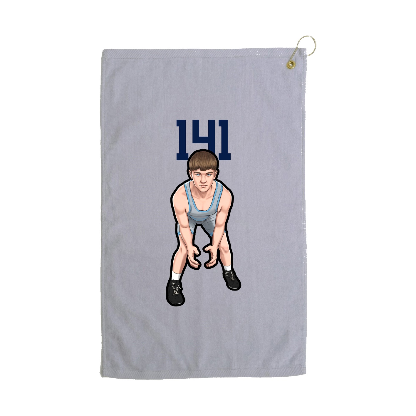 Golf Towel — Number Top in Grey