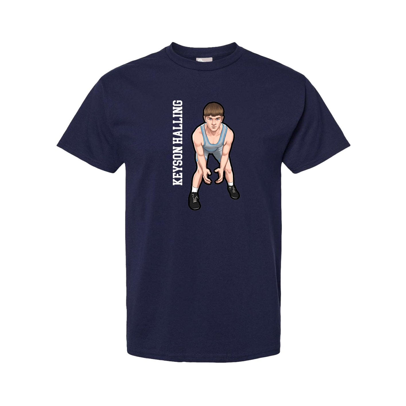 Youth Tee — Name Vertical in Navy
