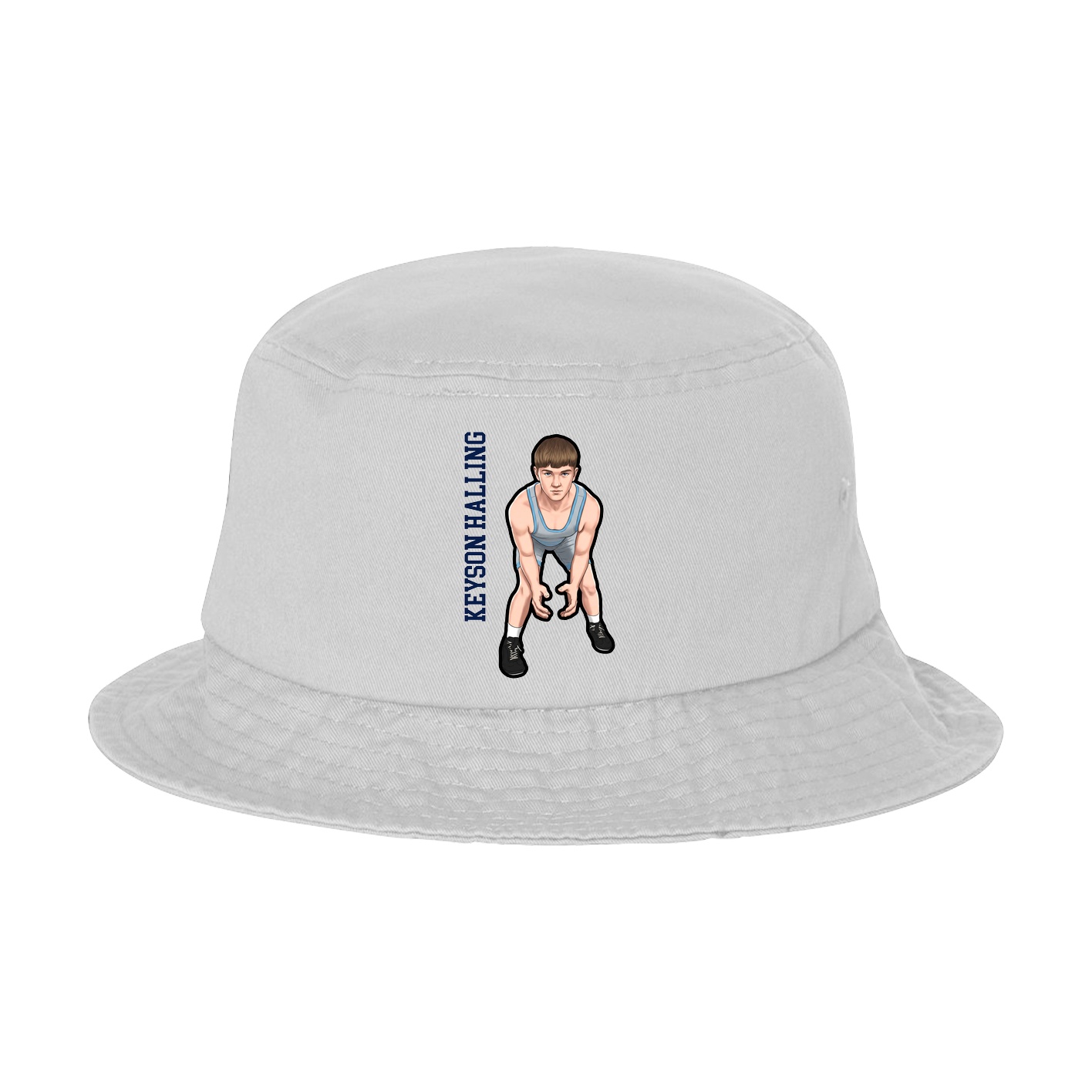 Bucket Cap — Name Vertical in White