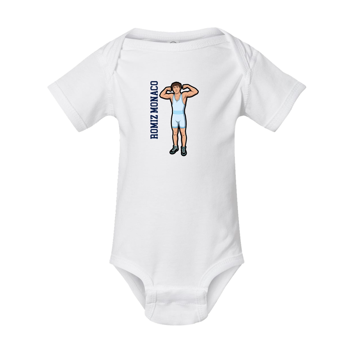 Baby Onesie — Name Vertical in White