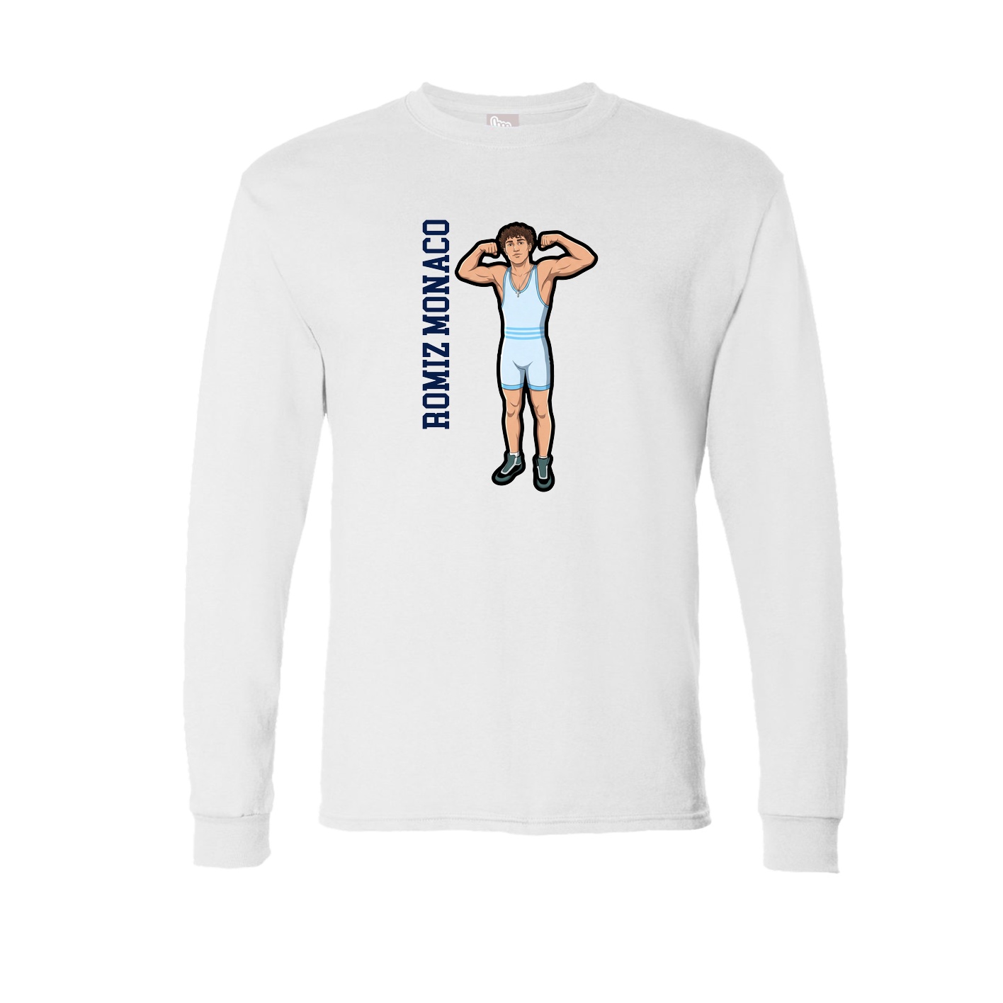 Long Sleeve Tee — Name Vertical in White